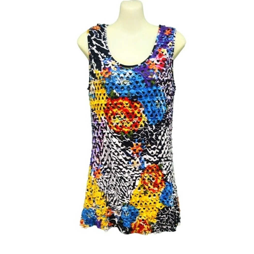 Alberto Makali Colorful Sleeveless Scoop Neck Tunic, Multi, sz M‎